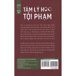 Tâm Lý Học Tội Phạm - Tập 1