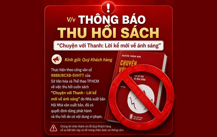 V/v THÔNG BÁO THU HỒI SÁCH “Chuyện với Thanh: Lời kể mới về ánh sáng”