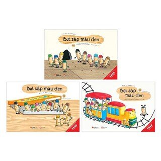 Combo Ehon Nhật Bản BÚT SÁP MÀU ĐEN: Bút Sáp Trẻ Em + Những Người Bạn Kì Lạ + Con Ma Bí Ẩn (Trọn Bộ 3 Tập Dành Cho Bé Từ 3 - 6 Tuổi