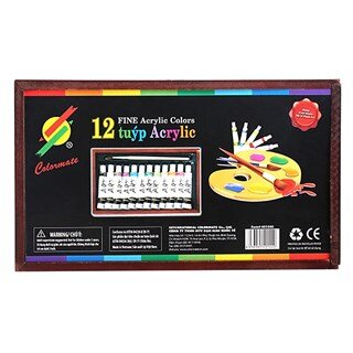 Hộp gỗ 12 Tuýp Màu Vẽ Acrylic 401440