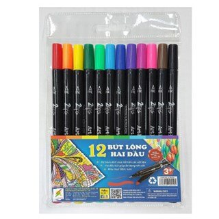 Bộ 12 Cây Bút Lông 2 Đầu Two Tips Marker MA-12TWOTIP-104491