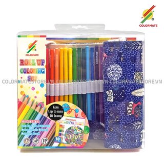 Roll Up Coloring Set - Bộ 24 Bút chì màu kèm tập tô