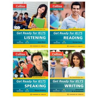 Combo Get Ready for IELTS: Listening + Writing + Reading + Speaking (Bộ 4 Cuốn)