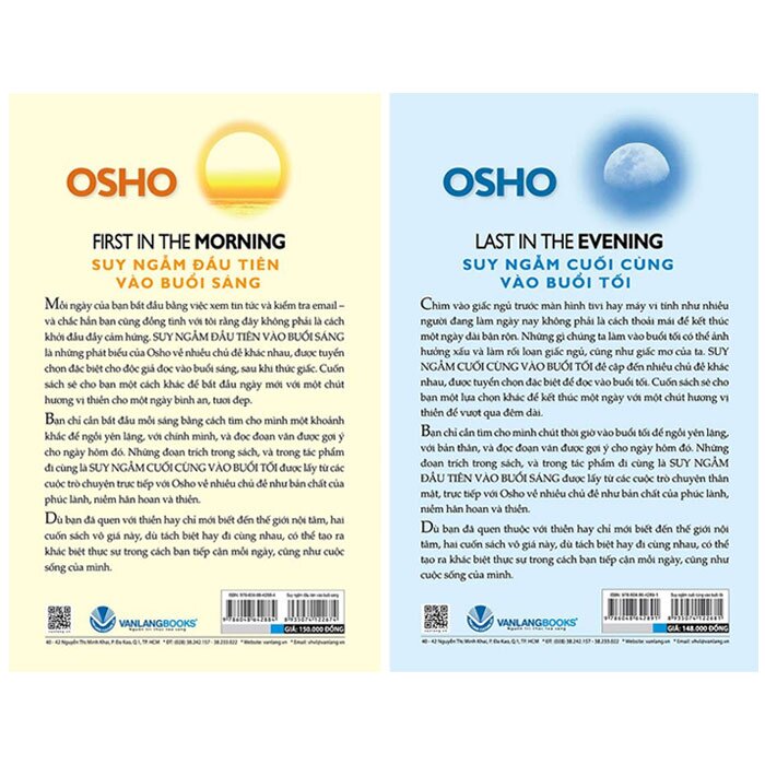 Bộ sách OSHO - Suy Ngẫm Đầu Tiên Vào Buổi Sáng và Suy Ngẫm Cuối Cùng Vào Buổi Tối (2 Cuốn)