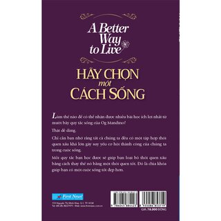 Hãy Chọn Một Cách Sống - A Better Way To Live