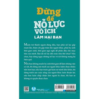 Đừng Để Nỗ Lực Vô Ích Làm Hại Bạn