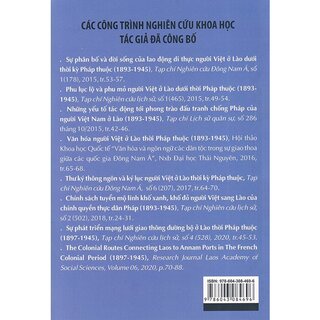 Quá Trinh Di Cư Và Hoạt Động Chính Trị - Xã Hội Của Người Việt Ở Lào (1893 - 1945)