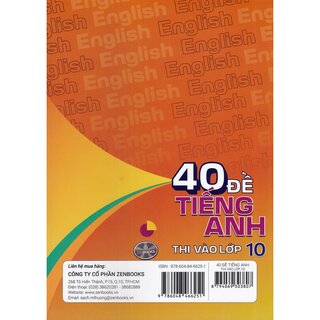40 Đề Tiếng Anh Thi Vào Lớp 10