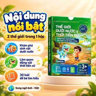 Thẻ Học Thông Minh AR - Thế Giới Dưới Nước Và Thời Tiền Sử - Khám Phá Thiên Nhiên Với Thực Tế Ảo Tăng Cường (Song Ngữ Anh - Việt)