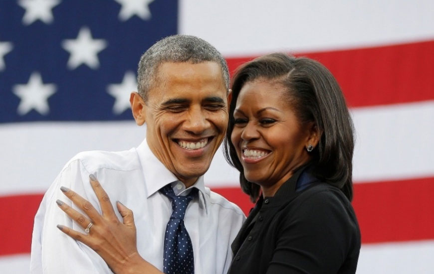 Chuyện tình của Barack Obama và bà Michelle Obama được tái hiện trong hồi ký. Ảnh: AP