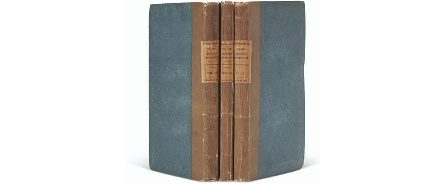 Ấn bản in lần đầu tiên của Frankenstein do Nhà xuất bản Lackington, Hughes, Harding, Mavor & Jones ấn hành. Ảnh: Christie's.